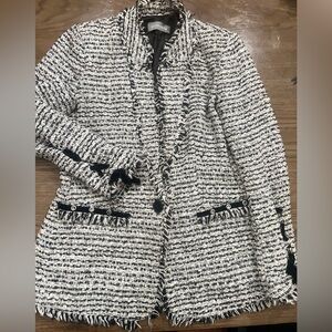 Bagatelle Black‎ and White Tweed Blazer